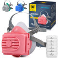 2818 Dust Mask,Half Face Reusable Respirator with 6 P2 Filters (Pink）