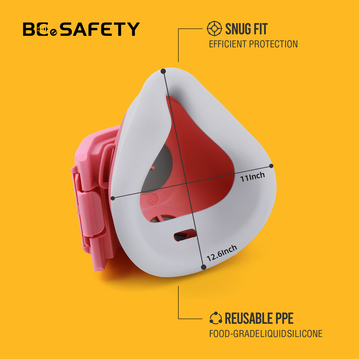 2818 Dust Mask,Half Face Reusable Respirator with 6 P2 Filters (Pink）