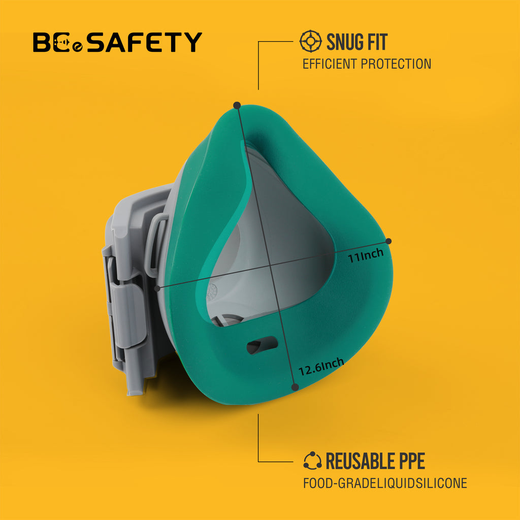 2818 Dust Mask,Half Face Reusable Respirator with 6 P2 Filters (Grey）