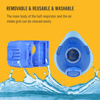 2818 Dust Mask,Half Face Reusable Respirator with 6 P2 Filters (Blue）
