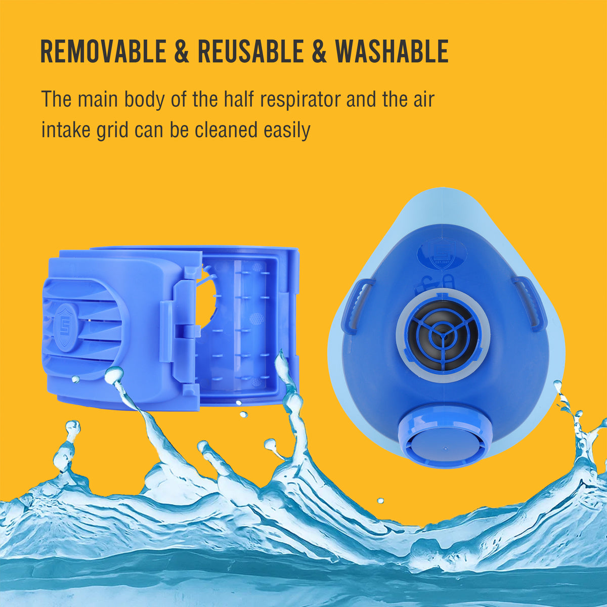 2818 Dust Mask,Half Face Reusable Respirator with 6 P2 Filters (Blue）