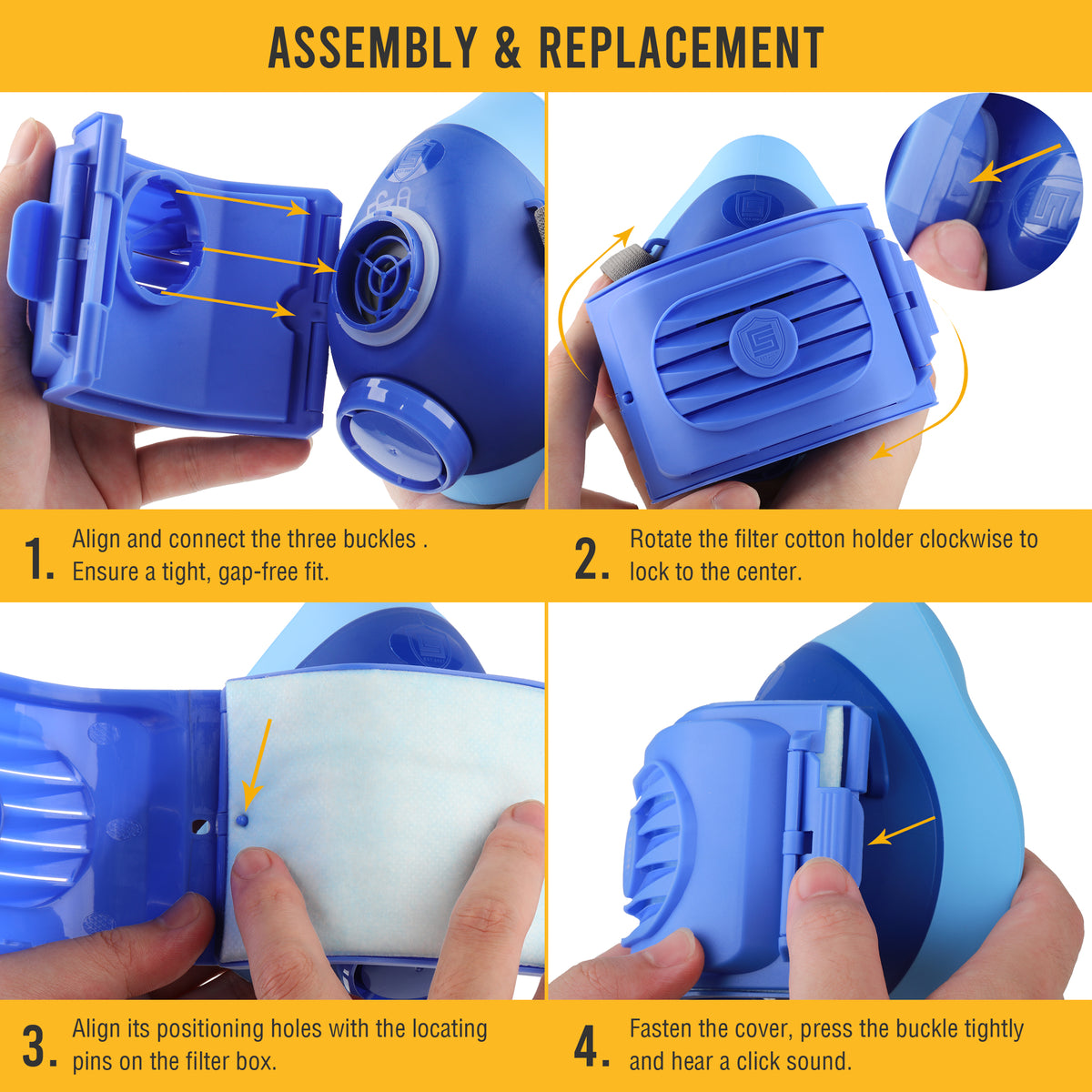 2818 Dust Mask,Half Face Reusable Respirator with 6 P2 Filters (Blue）