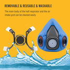 RD-510 Half Face Respirator Mask with 2 A1 Gas Filters & 8 P2 Dust Replacement Filters