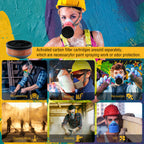 2818 Dust Mask,Half Face Reusable Respirator with 6 P2 Filters (Pink）